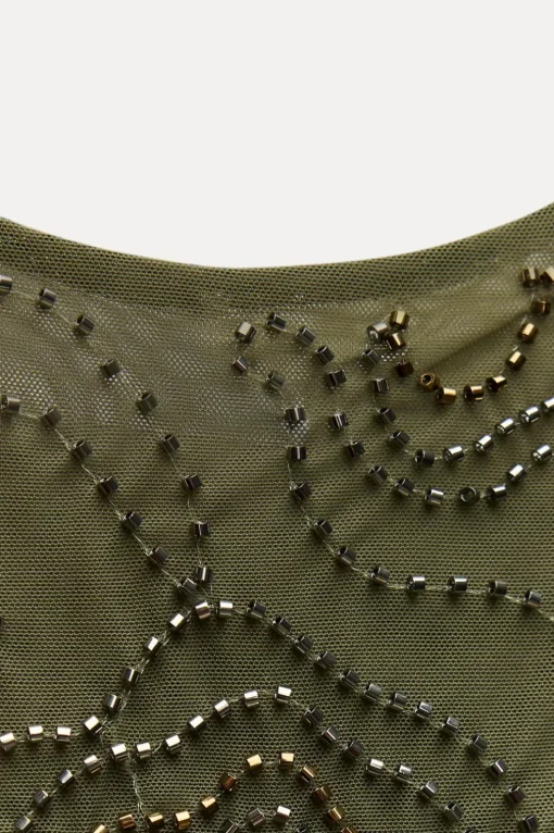 VESTIDO TUL VOLANTES ABALORIOS