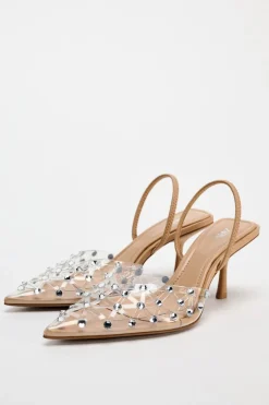 ZAPATO TACÓN DESTALONADO BRILLOS