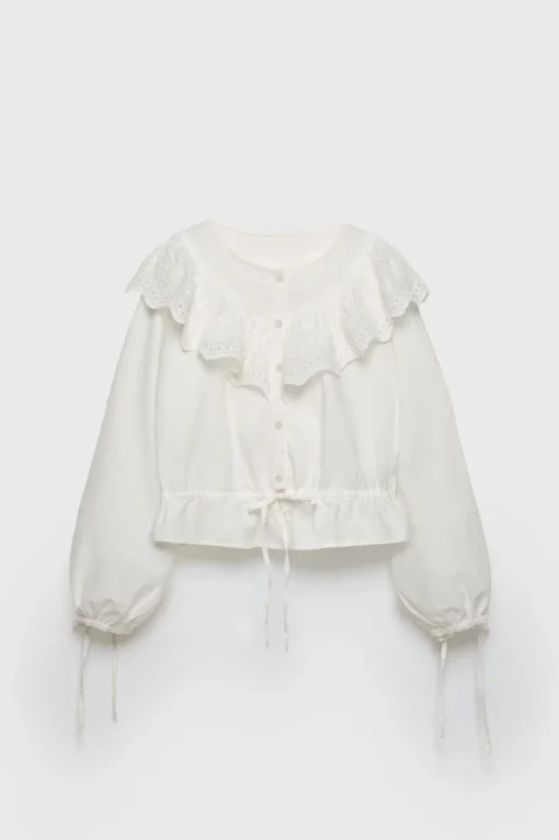 Z3D BLUSA ROMÁNTICA VOLANTE PUNTILLA